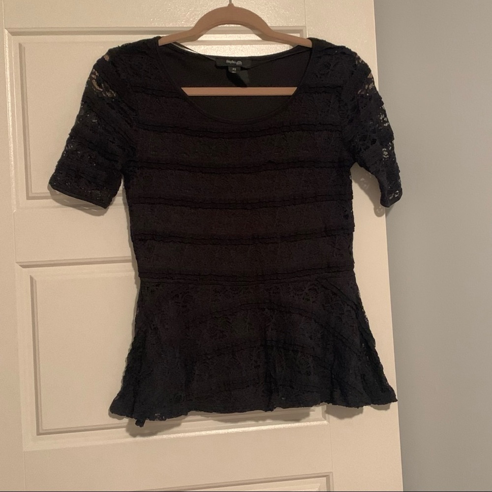 Style&co black lace blouse shirt
